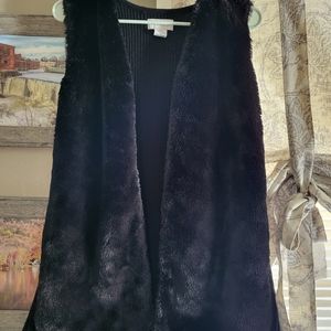 Faux fur sweater vest